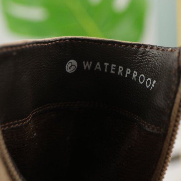 Blondo Women Nivada Boot Size 8 Waterproof Taupe Tan Leather Block Heel Side Zip - Picture 11 of 13